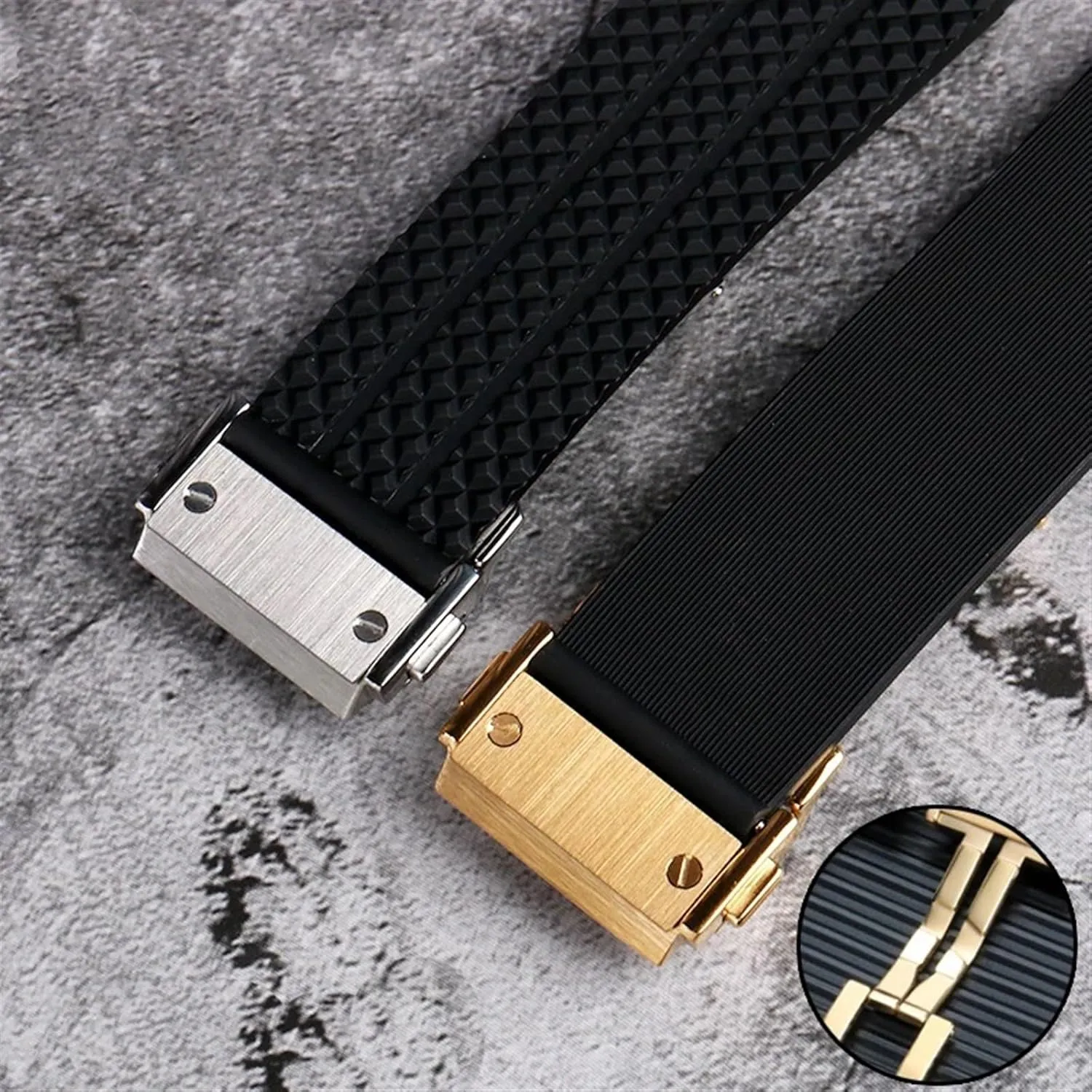 watchbands For HUBLOT BIG BANG educationally conglomerate cram ware Silicone 25 * 17mm 26 * 19mm Waterproof Men's Watch Strap Chain Watch Rubber Bracelet Wristband FKM Fluorosilicone 