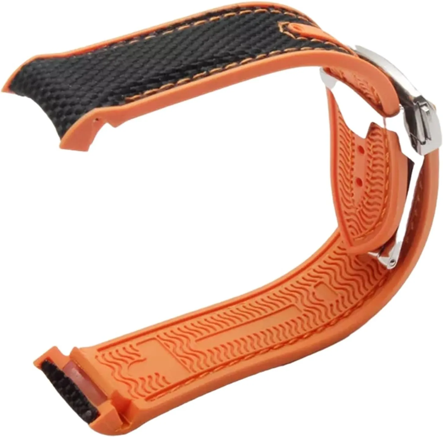Watch(Black with Orange Rosegold Buckle,22 Universal Strap,20mm-22mm Nylon Waterproof Watchband Replacement Quick Release Watch Wristband with Curved End Interface for Mechanical Watch warmer and Dial Quartz 