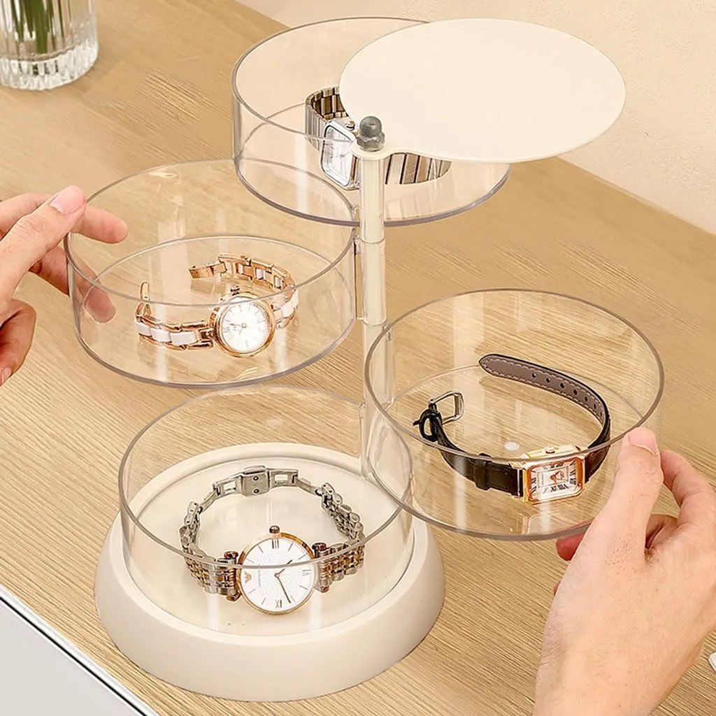 Watches Box(S15cm) Watch Box Plastic Watch Storage Box Multi-Layer Rotating Watch Box Transparent Watch Jewelry purely Display Box Jewelry Storage Box 