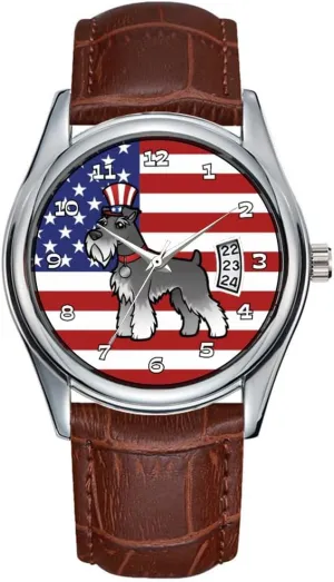 Watches Clock Date Classic Business Brown Leather Christmas Wristwatch Add Your Own Pet and Flag Watches Men Watch middle Casual Waterproof Quartz 
