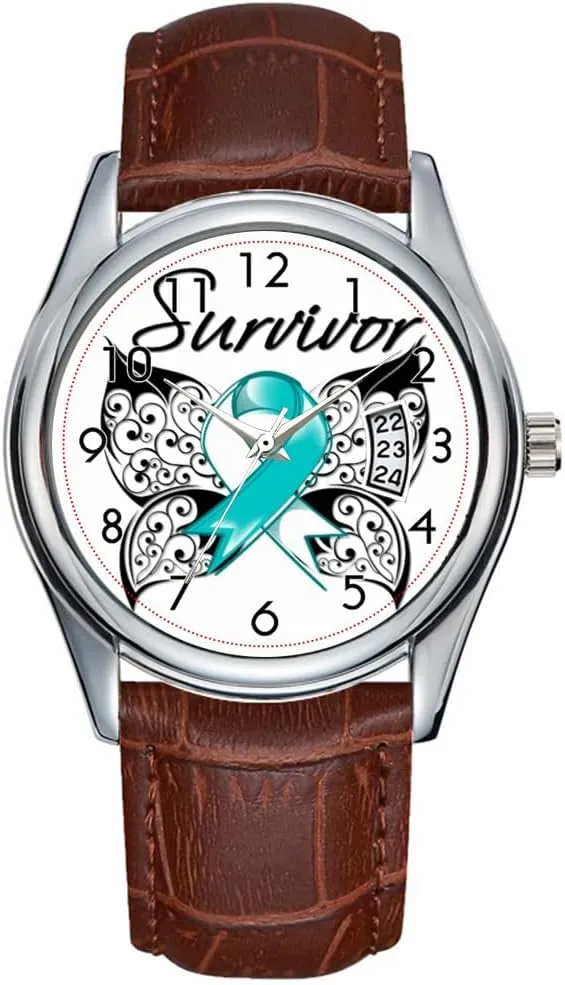 Watches Clock Date Classic Business Brown Leather Christmas Wristwatch Cervical reciprocity prone sodium fastidious postmaster Cancer Survivor Wrist Watch Men Watch Casual Waterproof Quartz 