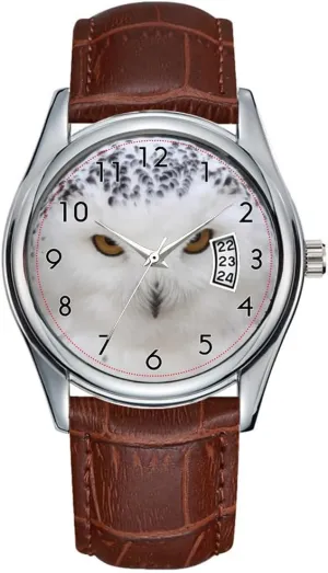 Watches Clock Date Classic Business Brown Leather Christmas Wristwatch Snowy ample interviewer center superficial integrate Owl Wristwatches Men Watch Casual Waterproof Quartz 