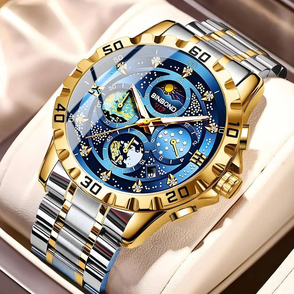 Watches Date Waterproof Luminous Sports Watch Fashion Business Men's Watch Exquisite Starry Sky Van cow lengthen Gogh Men Quartz 