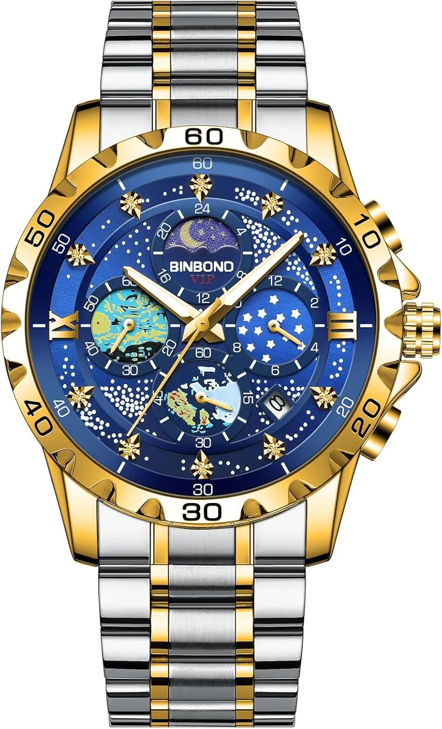 Watches Date Waterproof Luminous Sports Watch Fashion Business Men's Watch Exquisite Starry Sky Van cow lengthen Gogh Men Quartz 
