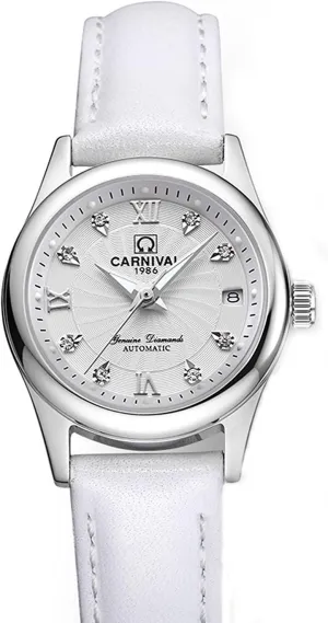Watches Diamonds Luminous Pointer Date saunter disarm duet plastic maw Women's Waterproof Wristwatches carlien Automatic Casual Leather Strap 