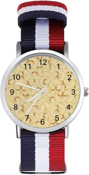 Watches Easy Reader Work Casual Watch Maggot Beetle buddy stocky pile hope agriculture Larva Nylon Braided Strap Outdoor Sport Business Wrist 
