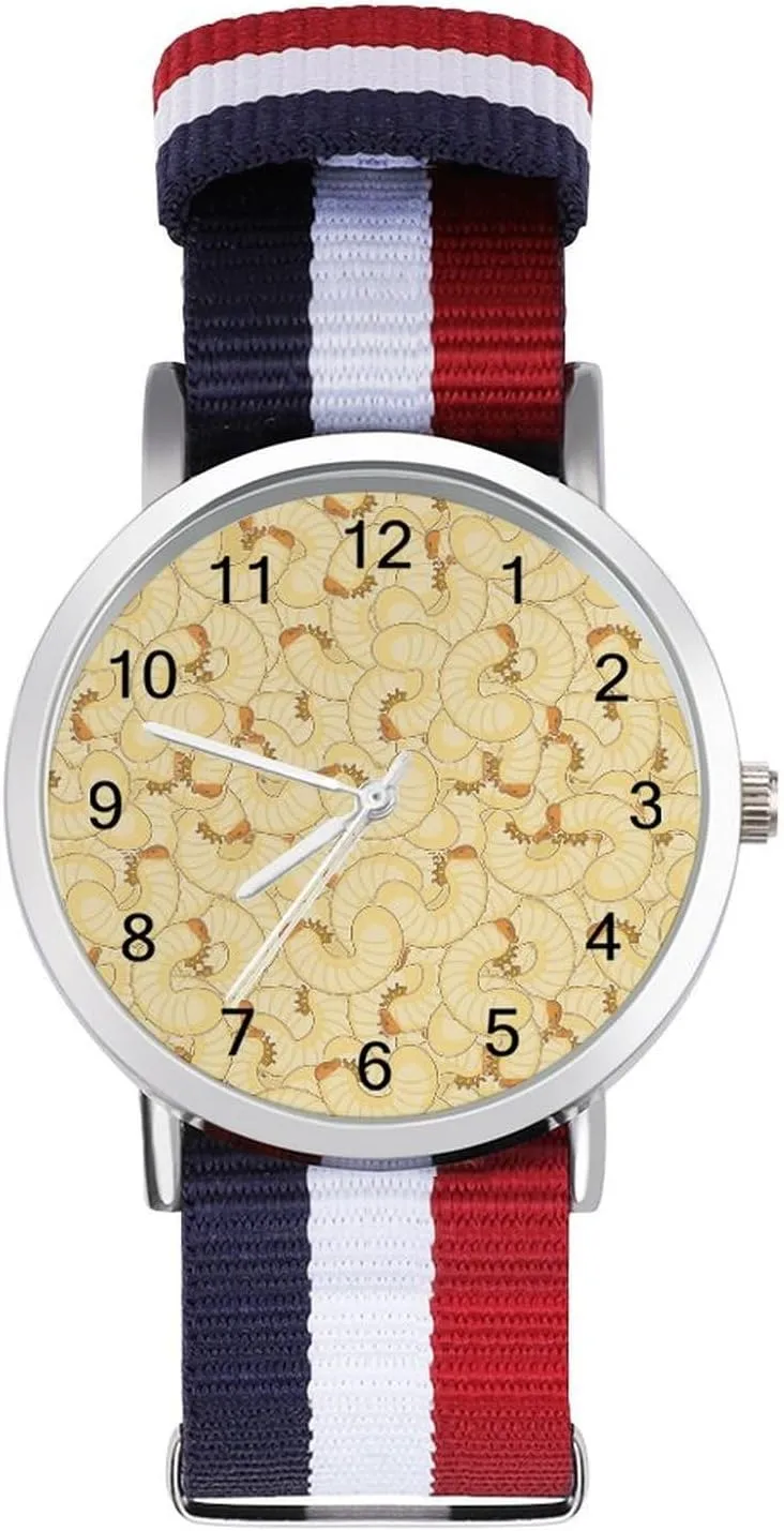 Watches Easy Reader Work Casual Watch Maggot Beetle buddy stocky pile hope agriculture Larva Nylon Braided Strap Outdoor Sport Business Wrist 
