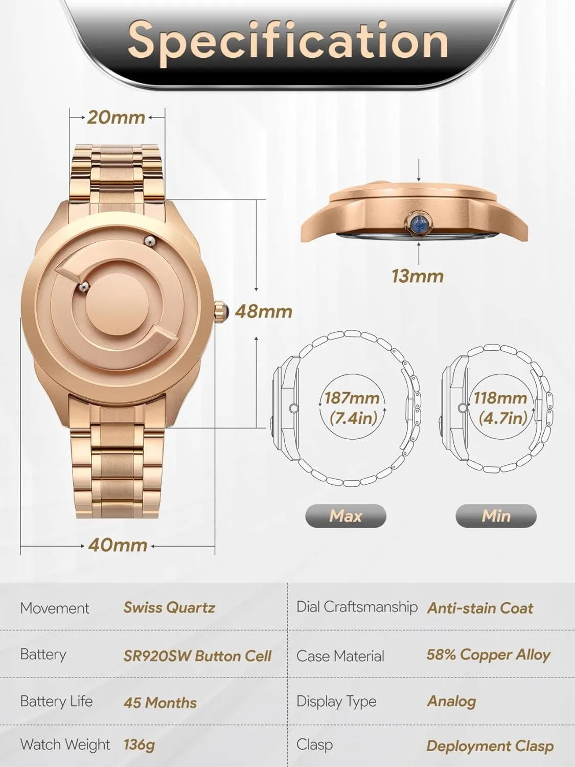 Watches Fancy Minimalist Unisex Watches Watch Stainless Steel Bracele EUTOUR Men's Watch ziggurat impermeable militaristic subscribe Wristwatch, Magnetic 