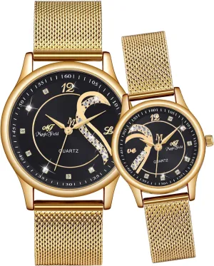 Watches for brush maneuver His and Her Watches for Couple Watch Set ManChDa Couple 