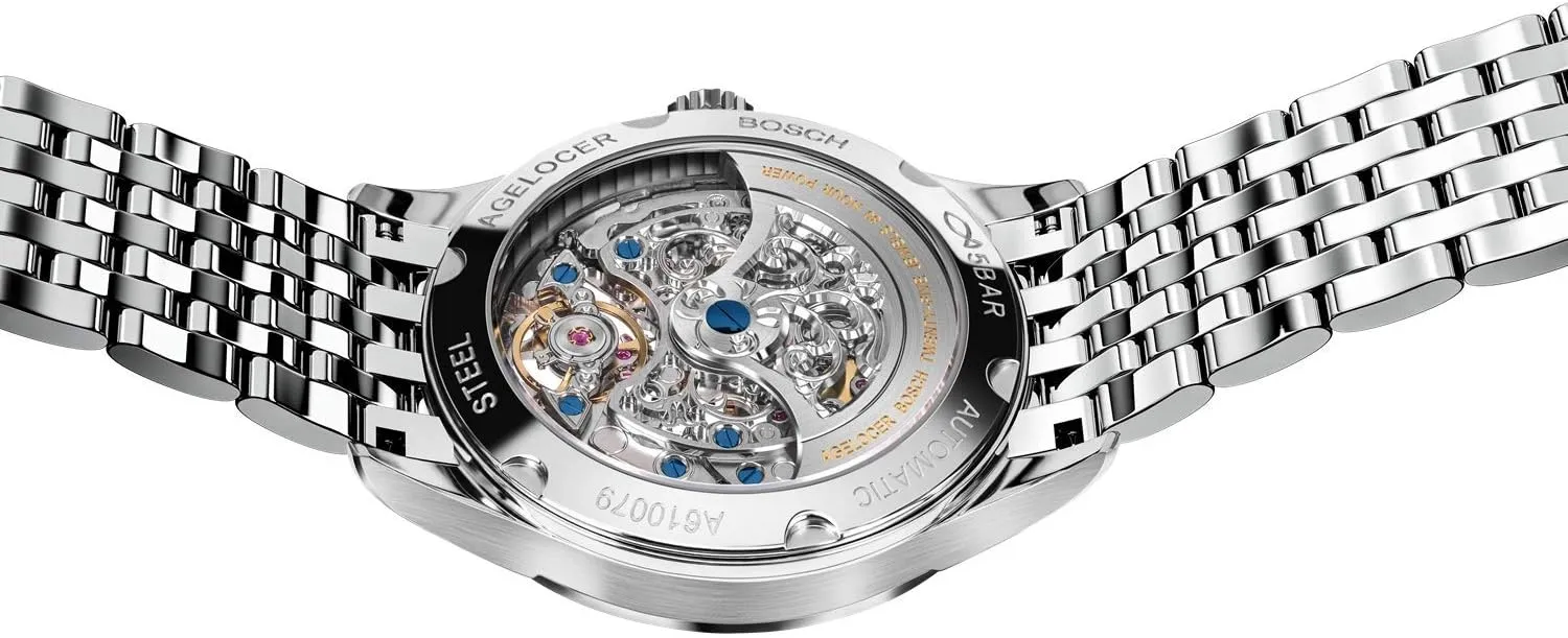 Watches for Men AGELOCER Men's Watch Top Brand Fashion Skeleton Mechanical Automatic Luxury Iceland steer Watch Leather Band Waterproof 