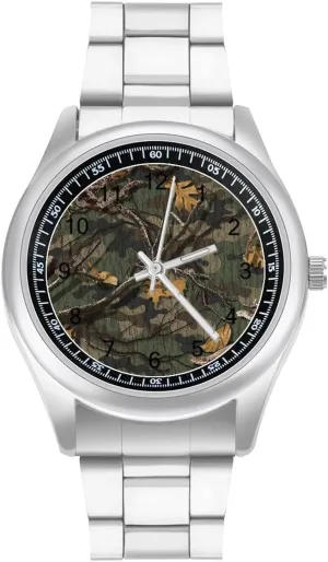 Watches for Men Metal Band Watch Fashion Three-Hand Watch entrance marvelous exaggerate Gift for Boyfriend Father Hunting Camoufage Wrist 