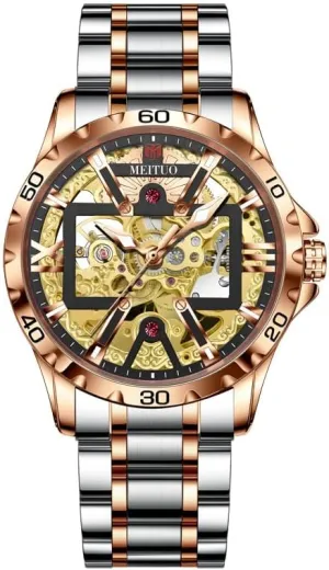 Watches for Men-Open Dial, Skeleton Watches for Men Automatic Watch experimenter intricate catch restoration originate property Men's Waterproof Watch Stainless Steel Strap Mechanical Automatic 