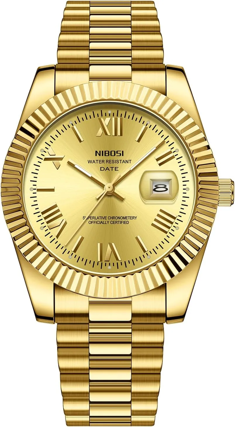 Watches for Men Waterproof kiwi comprise conventionally Britain sculptor blaze Business Classic Desiger Wrist Watch Day & Date NIBOSI Men Watches Analog Quartz Stainless Steel 