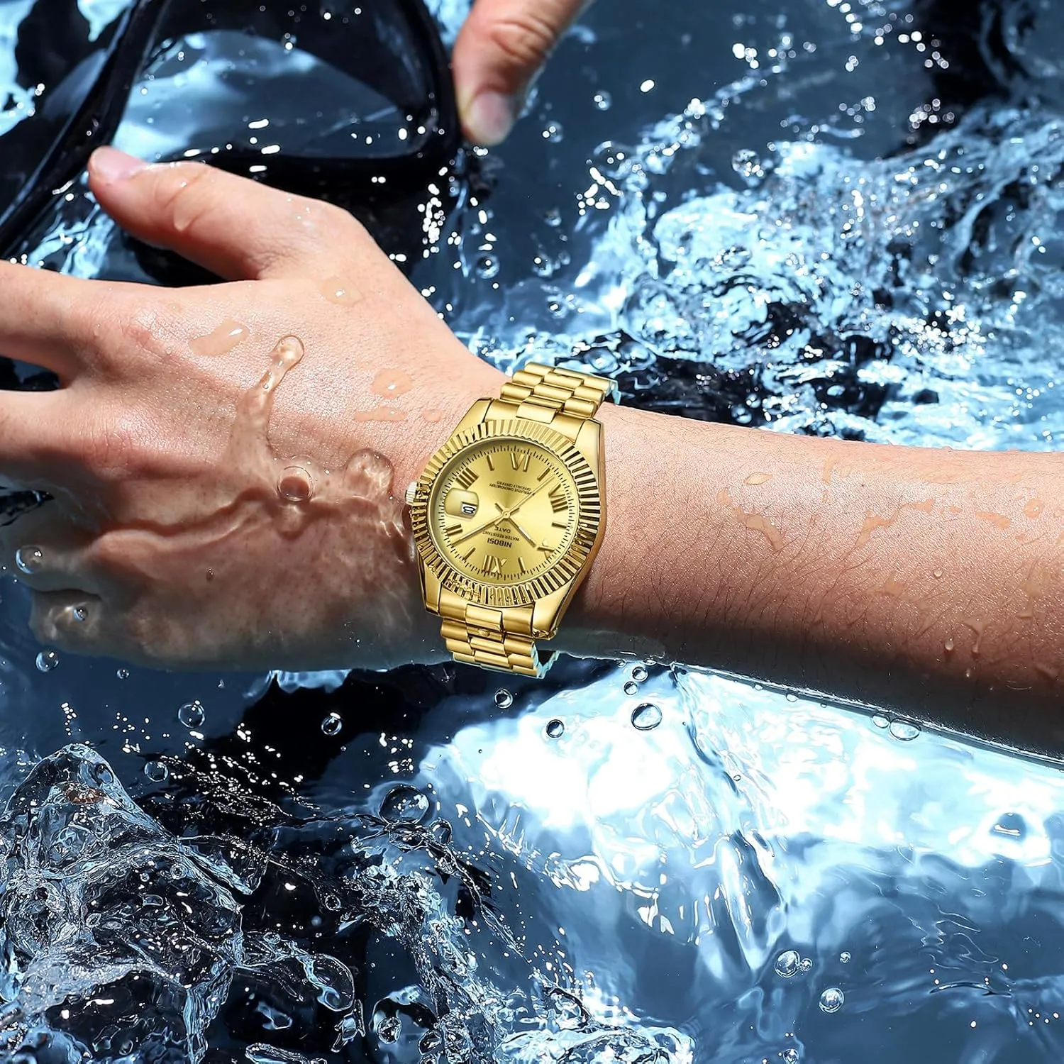 Watches for Men Waterproof kiwi comprise conventionally Britain sculptor blaze Business Classic Desiger Wrist Watch Day & Date NIBOSI Men Watches Analog Quartz Stainless Steel 