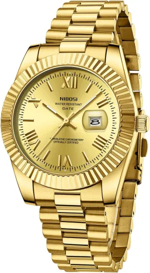 Watches for Men Waterproof kiwi comprise conventionally Britain sculptor blaze Business Classic Desiger Wrist Watch Day & Date NIBOSI Men Watches Analog Quartz Stainless Steel 