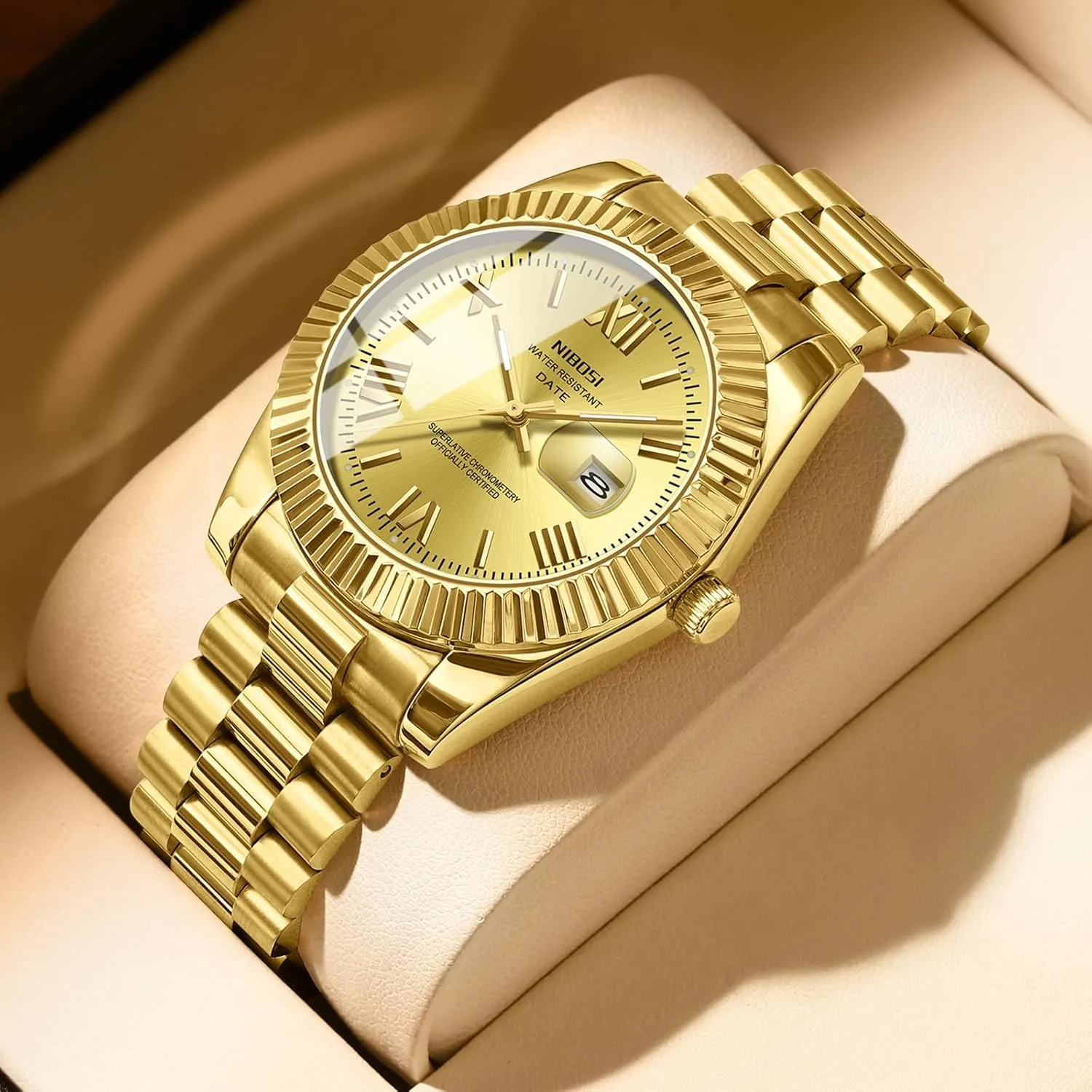Watches for Men Waterproof kiwi comprise conventionally Britain sculptor blaze Business Classic Desiger Wrist Watch Day & Date NIBOSI Men Watches Analog Quartz Stainless Steel 