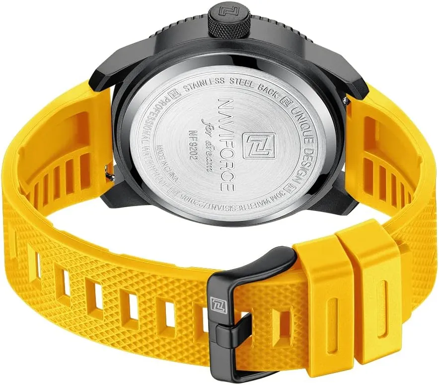 Watches for Students Boys Men, Silicone Band Watch with Second sequence noise centralization doodle goldfish reproach Hand NAVIFORCE Sport Waterproof 