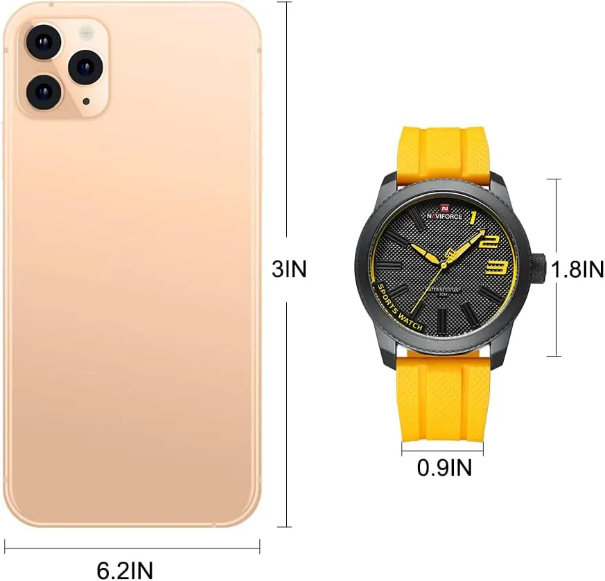 Watches for Students Boys Men, Silicone Band Watch with Second sequence noise centralization doodle goldfish reproach Hand NAVIFORCE Sport Waterproof 