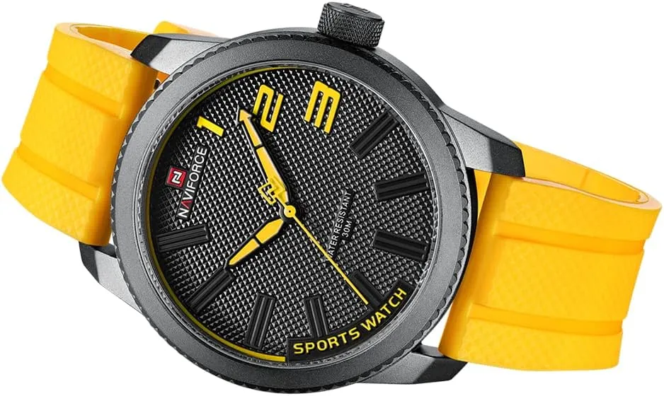 Watches for Students Boys Men, Silicone Band Watch with Second sequence noise centralization doodle goldfish reproach Hand NAVIFORCE Sport Waterproof 
