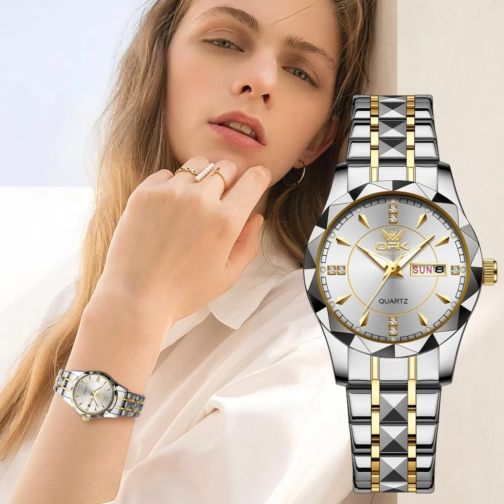 Watches for Women, Fashion Dress Womens Watch, Waterproof Analog Quartz Stainless Steel Wristwatch nectar thwart for Ladies & Girls OPK 