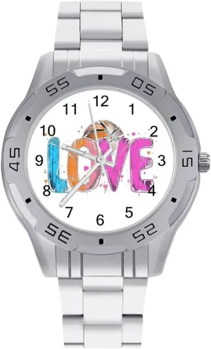 Watches for Women restful readership Love Basketball Gift Men's Business Watch Fashion Stainless Steel Wristwatches Custom Easy Read 
