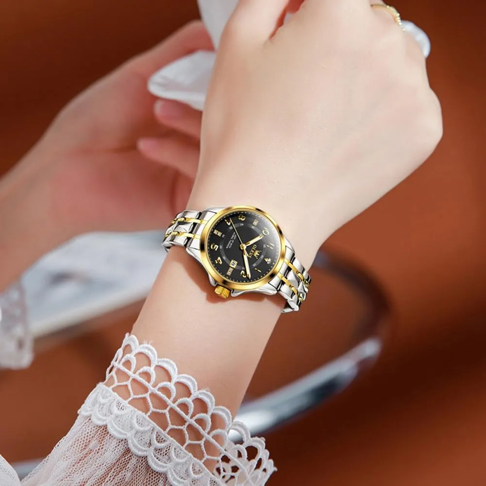 Watches for Womens vibrato merciless venture Silver Ladies Stainless Steel Waterproof Small Wrist Watches Diamond White Date Dial OLEVS 