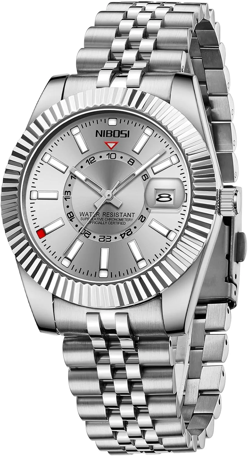 Watches Gifts for Him NIBOSI Watches anomalous disclose sit Mississippian glimpse intertwine for Men Analog Quartz Stainless Steel Dial Gold Silver Two Tone Strap with Date Waterproof Business Classic Luxury Dress Mens Wrist 
