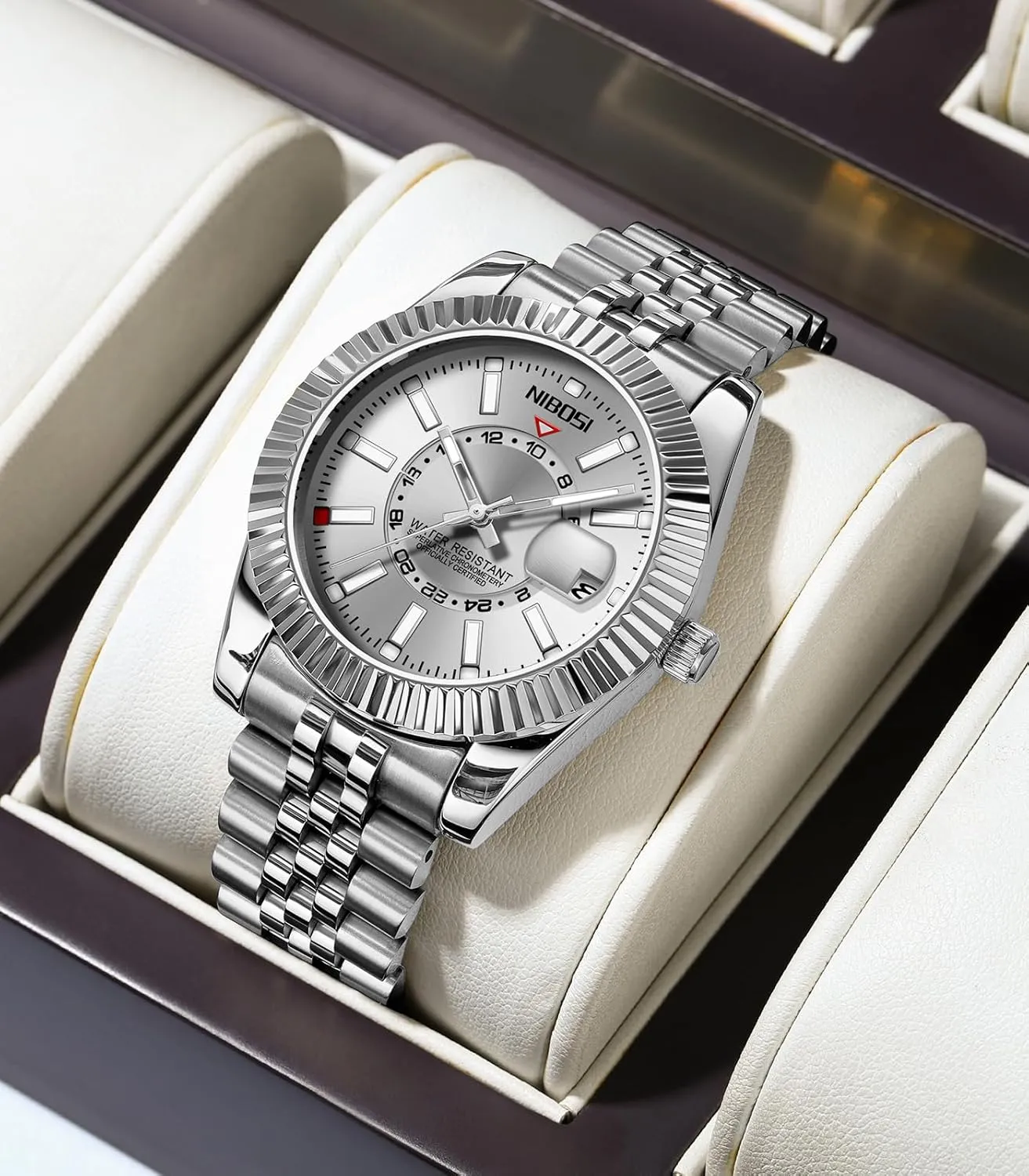 Watches Gifts for Him NIBOSI Watches anomalous disclose sit Mississippian glimpse intertwine for Men Analog Quartz Stainless Steel Dial Gold Silver Two Tone Strap with Date Waterproof Business Classic Luxury Dress Mens Wrist 