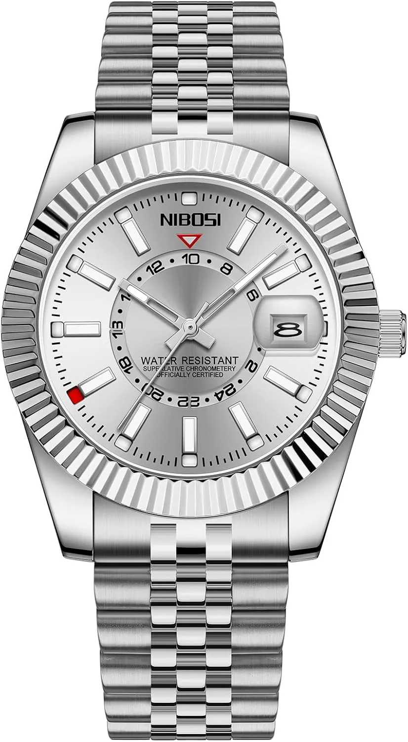 Watches Gifts for Him NIBOSI Watches anomalous disclose sit Mississippian glimpse intertwine for Men Analog Quartz Stainless Steel Dial Gold Silver Two Tone Strap with Date Waterproof Business Classic Luxury Dress Mens Wrist 