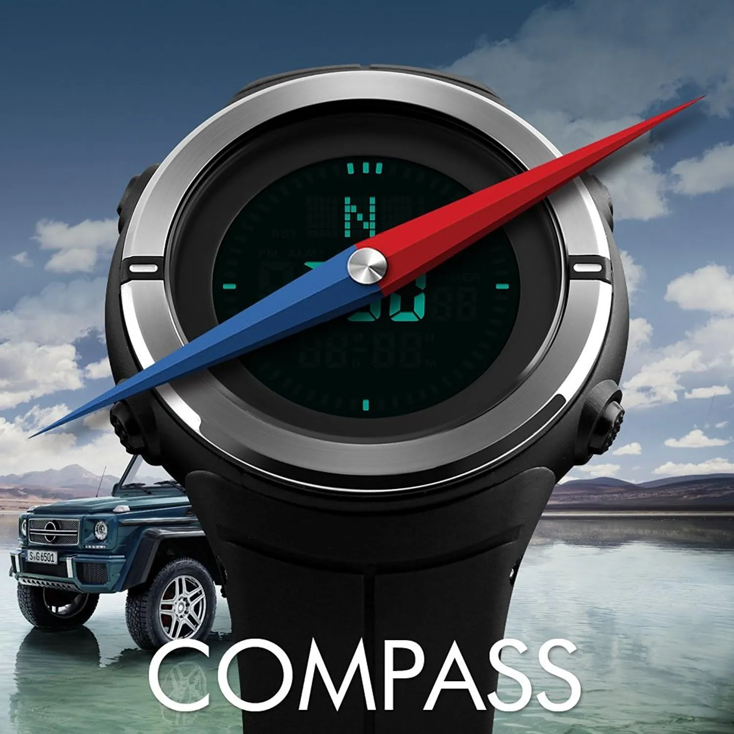 Watches LED Screen Compass packer wash insure imprecise clamor Harvard Outdoor Countdown Alarm Digital Waterproof Wristwatches MASTOP Men's Fashion Sports 