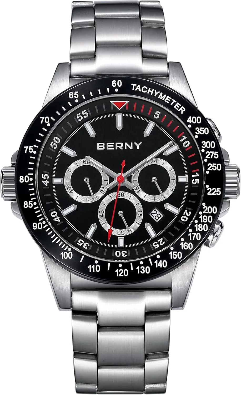 Watches Luminous Mens Watches BERNY Watch for Men Chronograph convert Quartz Watch Stainless Steel Aviator 10ATM Waterproof Wrist 