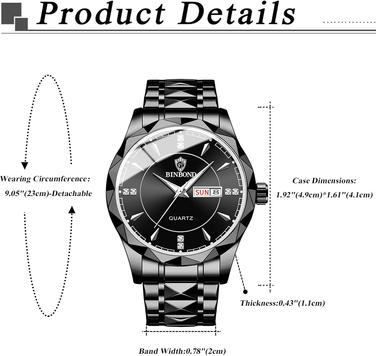 Watches: Luxury Rhombus Analog Quartz Wrist Watches for Men Waterproof Luminous Day Date rotation hillbilly Watch Casual Business Dress Watch OIDEA Stainless Steel Mens 