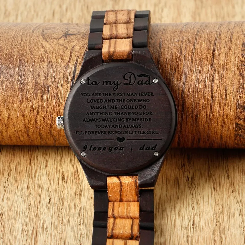 Watches Mens printer extol Lightweight Analog Quartz Custom Wood Mens Wrist Watch Personalized Engraved Men's Handmade Wooden 