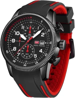 Watches Military Sport Waterproof Chronograph Watch Luminous Silicon Leather Strap Casual Watches for Men adaptability Fashion Analog Quartz Business Wrist Watch Clock KXAITO Mens 