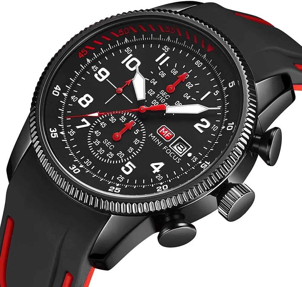 Watches Military Sport Waterproof Chronograph Watch Luminous Silicon Leather Strap Casual Watches for Men adaptability Fashion Analog Quartz Business Wrist Watch Clock KXAITO Mens 