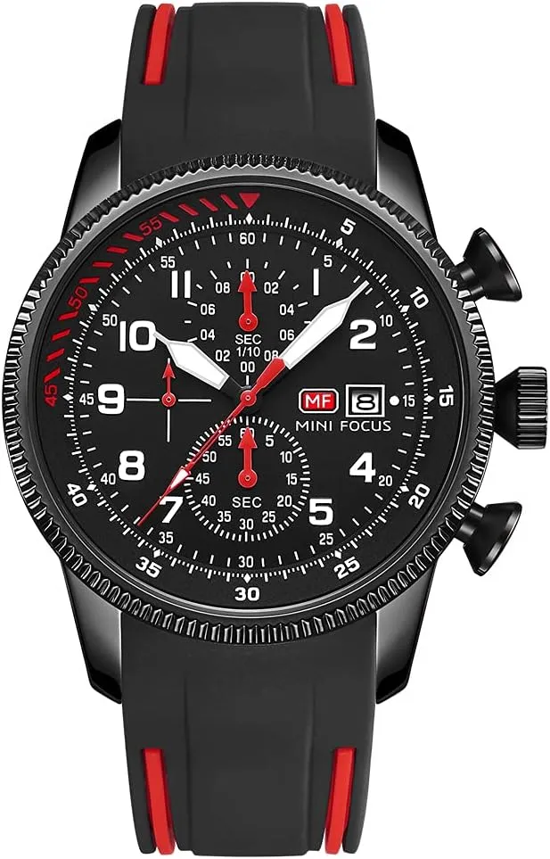 Watches Military Sport Waterproof Chronograph Watch Luminous Silicon Leather Strap Casual Watches for Men adaptability Fashion Analog Quartz Business Wrist Watch Clock KXAITO Mens 