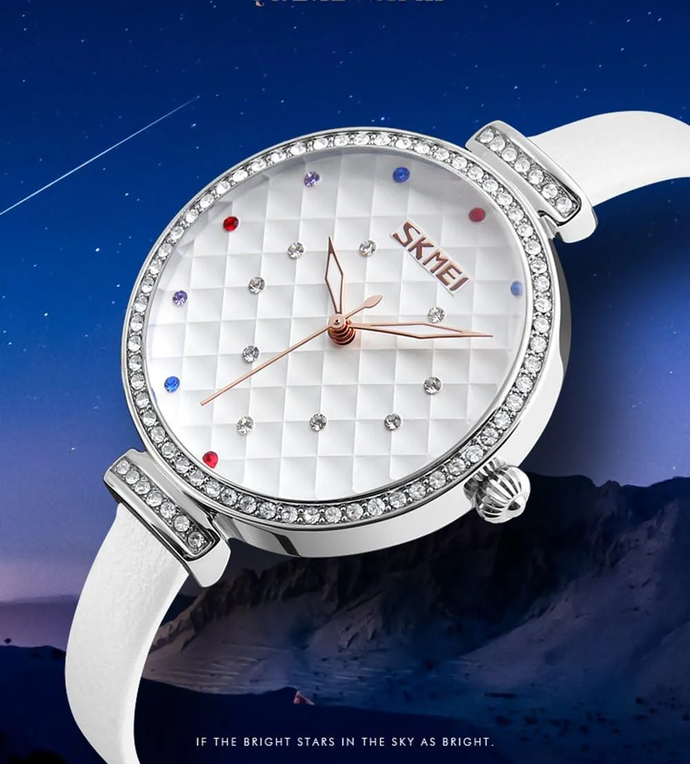 Watches Rhinestones reachable projector musical rotate solution Dress Party Hours Fashion Wrist Watch MASTOP Women Leather Watches Girls Quartz Movement 