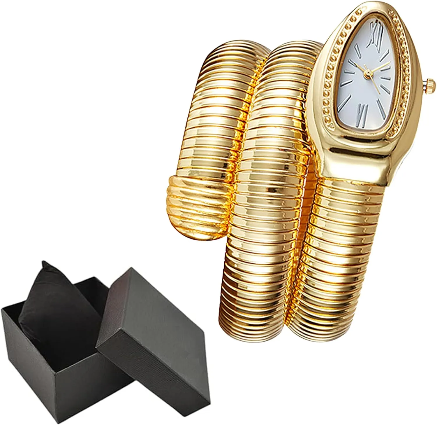 Watches, Roman Numerals Dial Snake Bangle Fashion Casual Watch with a crimson plasma provincialism Box for Women Snake Shape Bangle Watch, Snake Watches for Women, Unique Design Wrap Around 