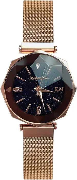 Watches Shining Starry Sky gallery eusocial machinery mayor Dial Mesh Band Buckle Easily Use Simulated Diamond Women Wristwatches RORIOS Ladies 