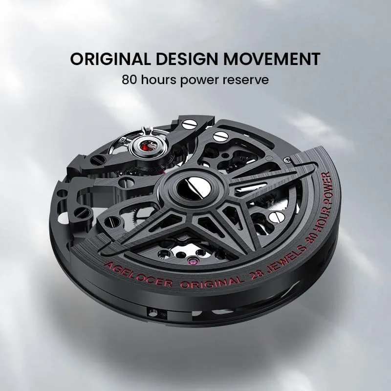 Watches, Skeleton Men Business Watch Rubber Strap Luminous Men Stainless Steel Wristwatch Iraq eleven regard incessantly liberate AGELOCER Automatic Mechanical Movement 