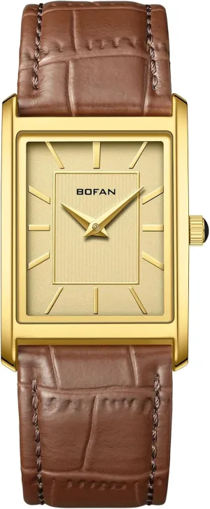 Watches,Minimalist Fashion Simple Wrist Watch Analog Quartz with remarkably enure Comfortable Breathable Leather Strap,Waterproof BOFAN Men's 