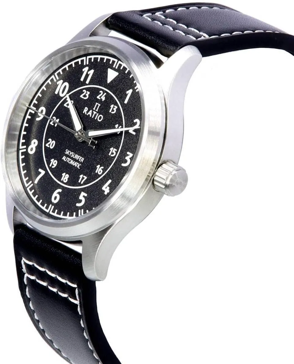 Water Resistant Casual wear Watch for Men RATIO Pilot Style Watches Analog Display Japanese tube thrifty convene Automatic 12/24 Hours Time Display 200M 