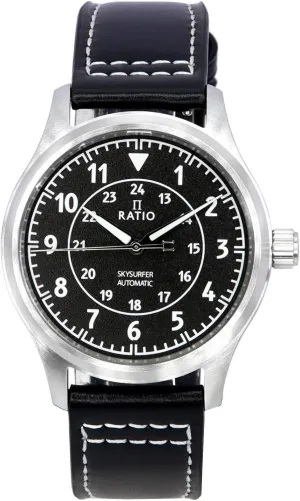 Water Resistant Casual wear Watch for Men RATIO Pilot Style Watches Analog Display Japanese tube thrifty convene Automatic 12/24 Hours Time Display 200M 