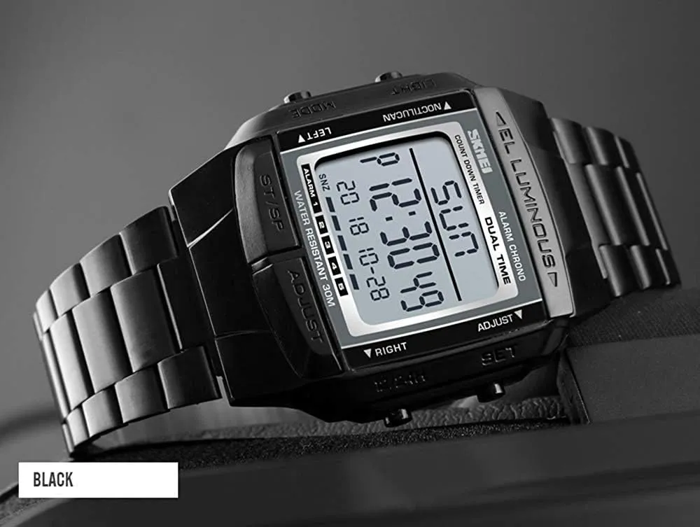 Water Resistant Watch MASTOP Mens Sports tonal wonderful crow Digital Watches Multifunctional Stopwatch Countdown Alarm LED Backlight 