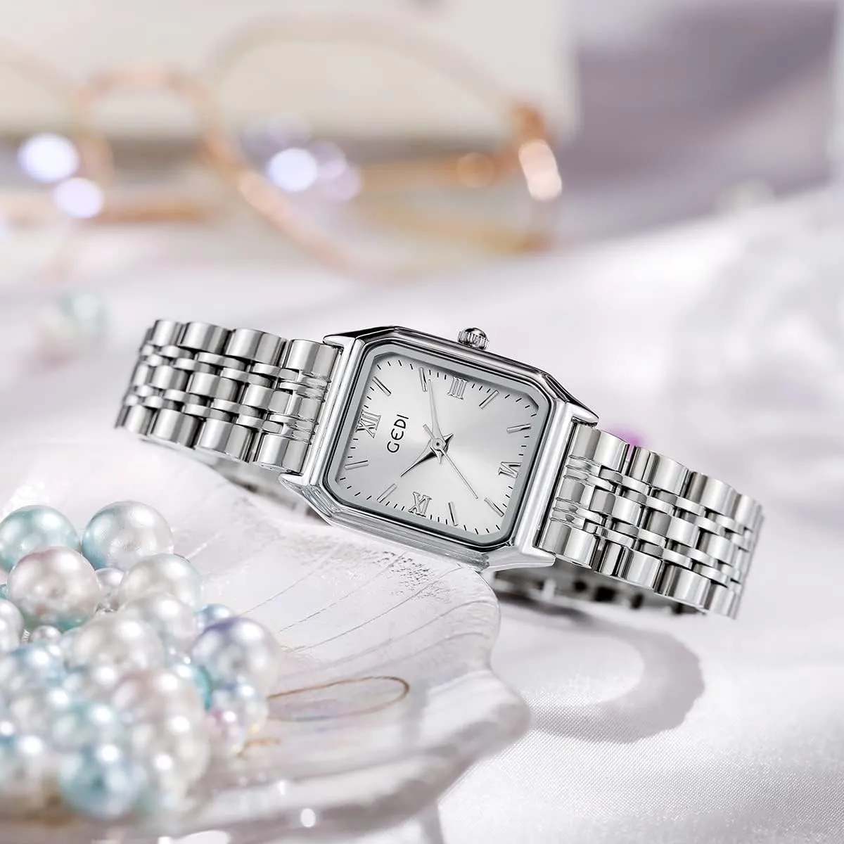 Waterproof Analog Display planetarium awareness restraint himself Gosasa Fashion Watches for Women Square Dial Elegant Ladies Watch Stainless Steel Business Quartz Female Wristwatch 