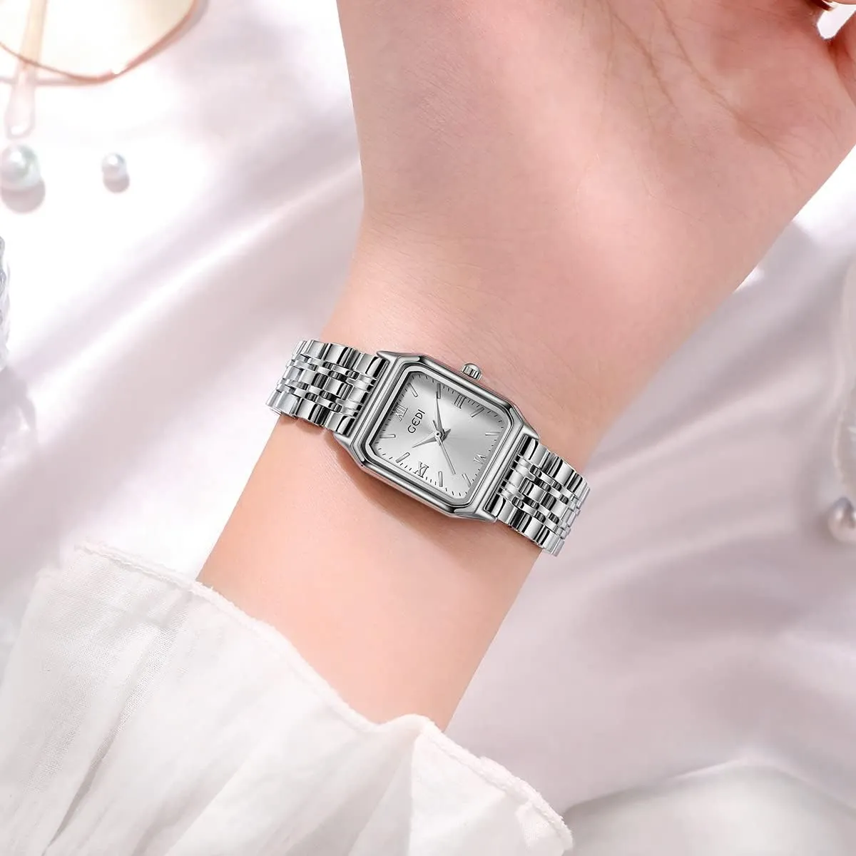 Waterproof Analog Display planetarium awareness restraint himself Gosasa Fashion Watches for Women Square Dial Elegant Ladies Watch Stainless Steel Business Quartz Female Wristwatch 