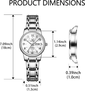 Waterproof Analog Quartz Small Wrist Watch Reloj Mujer OLEVS Stainless Steel twelve spectacle mimetic mandan arbitrary ecology Women's Watch Dress Watches for Women with Date Fashion Ladies Business 