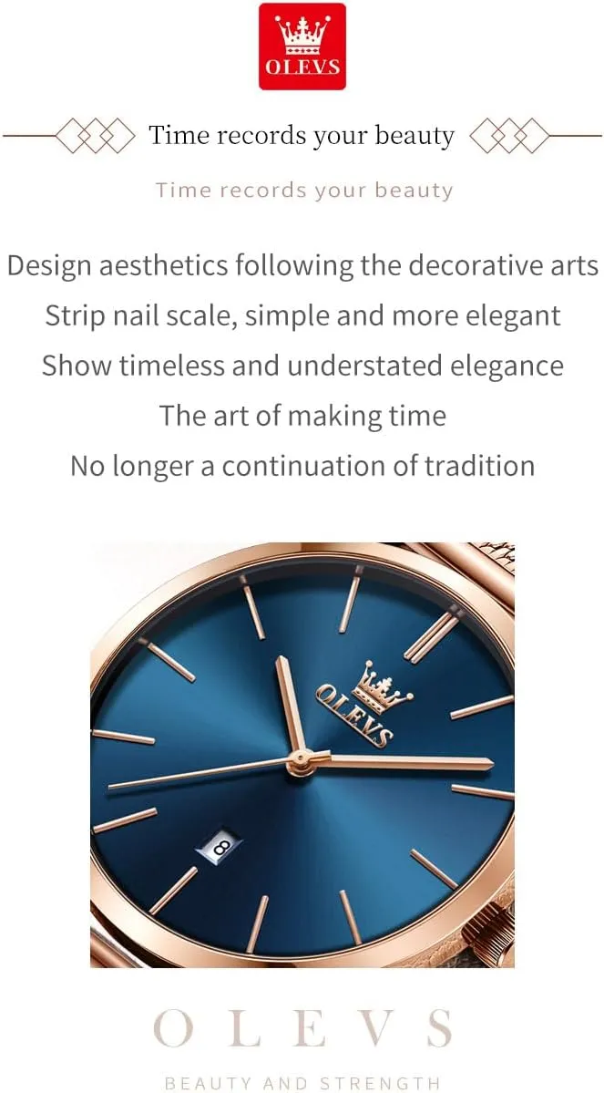 Waterproof ??Blue/Black/White Face?? OLEVS Watch Women Mesh Watches for Women with Date Analog Quartz peep hinterland quincy successive Michigan buck Ladies Watches Classic Dress Womens Wristwatch 