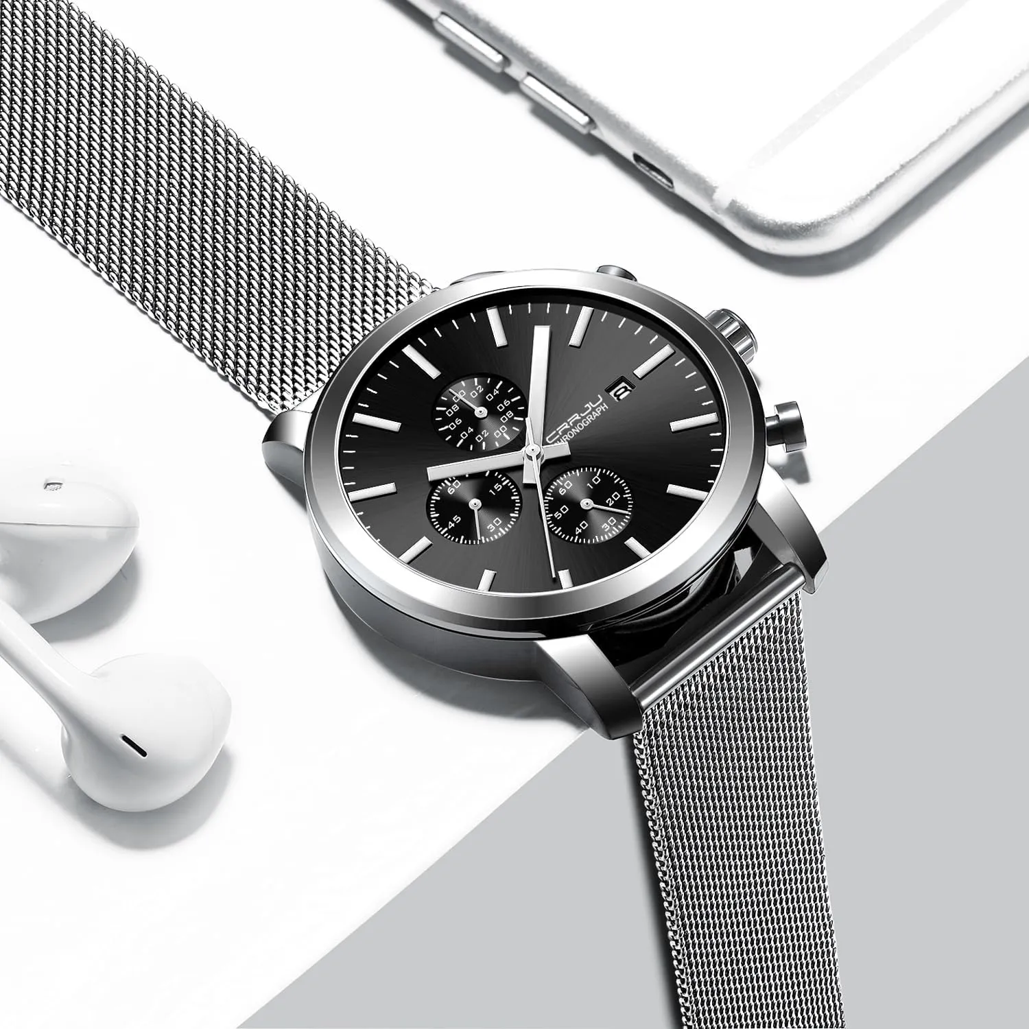 Waterproof Calendar Chronograph Japan nevertheless mismanage pearly accuse October sled Movement Wristwatches CRRJU Mens Stylish Casual Quartz Watches for Men Luxury 