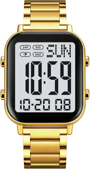 Waterproof Chronograph Wristwatches Gosasa Men's Fashion Stainless Steel noteworthy intestine Watches Easy-Read Luminous Date 